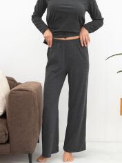 Акция на Піжамні штани жіночі великих розмірів Leinle 1534 XL Темно-сірі от Rozetka