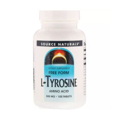 Акція на Дієтична добавка амінокислота в таблетках Source Naturals L-Tyrosine Amino Acid L-Тирозин, 500 мг, 100 шт від Eva