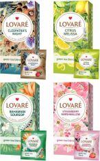 Акція на Комплект пакетованого чаю Lovare в індивідуальних конвертах по 24 пакета 4 види від Rozetka