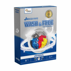 Акція на Універсальний порошок для прання Wash & Free Universal Washing Powder, 7 циклів прання, 400 г від Eva