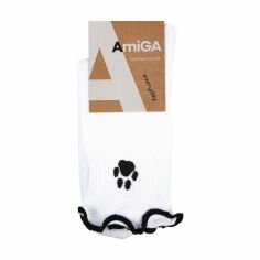 Акция на Шкарпетки жiночi AmiGA з рюшами, білі, розмір 23-25 от Eva