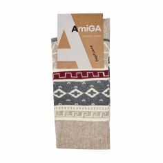 Акція на Шкарпетки жіночі AmiGA класичні махрові етно беж, розмір 23-25 від Eva