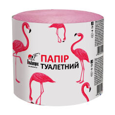 Акция на Туалетний папір Альбатрос Фламінго макулатурний, з тисненням і перфорацією, рожевий, 1-шаровий, 8 рулонів от Eva