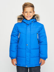 Акція на Дитяча зимова довга куртка для хлопчика Lenne Micha 23337-678 110 см від Rozetka