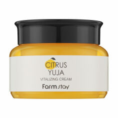 Акція на Освіжальний крем для обличчя, шиї та декольте FarmStay Citrus Yuja Vitalizing Cream з екстрактом юдзу, 100 г від Eva