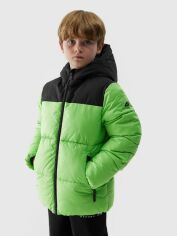 Акция на Підліткова зимова стьобана куртка для хлопчика 4F 4FJAW23TDJAM274-45S 140 см Зелена от Rozetka