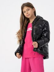Акция на Дитяча демісезонна куртка для дівчинки 4F 4FJAW23TDJAF267-21S 128 см Чорна от Rozetka