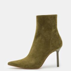 Акція на Жіночі черевики Steve Madden Iyanna Bootie SM11002278-375 38 23.8 см Оливкові від Rozetka