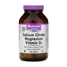 Акція на Цитрат кальцію, магній та вітаміном Д3 Bluebonnet Nutrition Calcium Citrate, Magnesium With Vitamin D3, 180 каплет від Eva