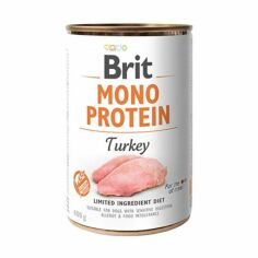 Акція на Вологий корм для собак Brit Mono Protein з індичкою, 400 г від Eva