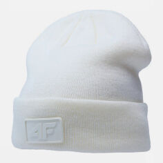Акция на Дитяча зимова шапка-біні в'язана для дівчинки 4F 4FAW23ACAPU319-11S 45-54 см Біла от Rozetka