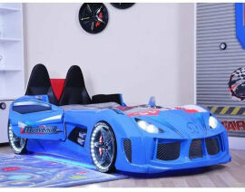 Акція на Дитяче ліжко машина Ауді з м'якою спинкою 190х90 см синя від Y.UA