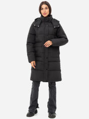 Акция на Куртка демісезонна довга з капюшоном жіноча Icon ID917black M Чорна от Rozetka
