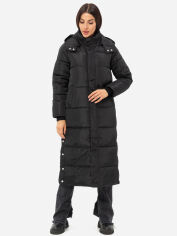 Акция на Куртка демісезонна довга з капюшоном жіноча Icon ID913black XS Чорна от Rozetka