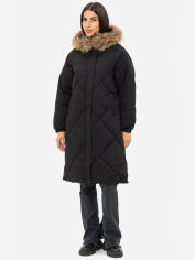 Акція на Куртка зимова довга жіноча Icon ID2395black XL Чорна від Rozetka