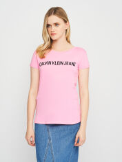 Акция на Футболка жіноча Calvin Klein Jeans 10482.20 XS (40) Рожева от Rozetka