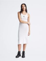 Акція на Сукня міді літня жіноча Calvin Klein 534336791 L Біла від Rozetka