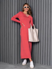 Акція на Плаття довге зимове жіноче ISSA PLUS 14227 XL Темно-рожеве від Rozetka
