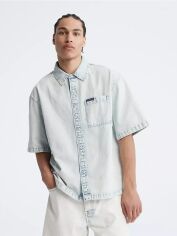 Акція на Сорочка джинсова оверсайз чоловіча Calvin Klein 851306149 L Блакитна від Rozetka