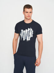 Акція на Футболка бавовняна довга чоловіча Emporio Armani 10558.30 S Темно-синя від Rozetka