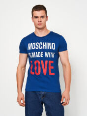 Акція на Футболка бавовняна довга чоловіча Love Moschino 8181.21 L Синя від Rozetka