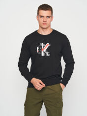 Акція на Світшот чоловічий Calvin Klein Jeans 11200.1 S Чорний від Rozetka