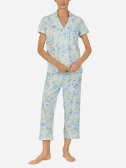 Акція на Піжама (сорочка + штани) жіноча Ralph Lauren 492317991 XS Блакитна в квіти від Rozetka