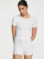 Акция на Піжама (футболка + шорти) жіноча великих розмірів Victoria's Secret 236023504 XXL Біла от Rozetka