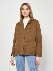 Акція на Куртка демісезонна коротка жіноча Eddie Bauer Jacket Linen 7114375BR S Світло-коричнева від Rozetka