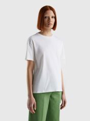 Акція на Футболка бавовняна жіноча United Colors of Benetton 3096D102O-101 XL Біла від Rozetka