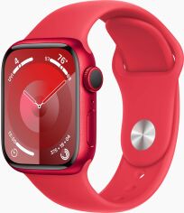 Акция на Apple Watch Series 9 41mm Gps (PRODUCT) Red Aluminum Case with (PRODUCT) Red Sport Band - S/M (MRXG3) от Y.UA