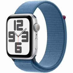 Акція на Смарт-часы Apple Watch SE GPS 44mm Silver Aluminium Case with Winter Blue Sport Loop від MOYO
