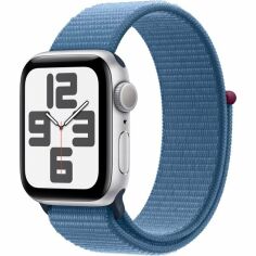 Акція на Смарт-часы Apple Watch SE GPS 40mm Silver Aluminium Case with Winter Blue Sport Loop від MOYO