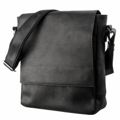 Акція на Сумка кросбоді чоловіча шкіряна Shvigel leather-11172 Чорна від Rozetka