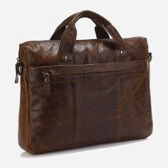 Акція на Шкіряна чоловіча сумка Vintage leather-14059 Коричнева від Rozetka