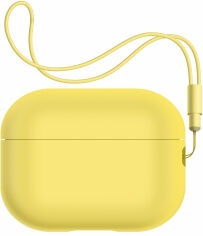 Акция на Чехол ArmorStandart Silicone Case with straps Yellow (ARM68619) for Apple Airpods Pro 2 от Stylus