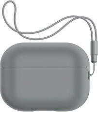 Акция на Чехол ArmorStandart Silicone Case with straps Gray (ARM68610) for Apple Airpods Pro 2 от Stylus