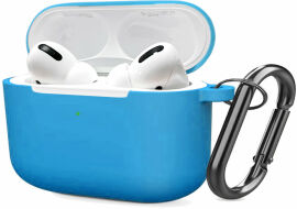 Акция на Чохол для навушників Tpu Case with Belt Blue for Apple AirPods Pro от Y.UA