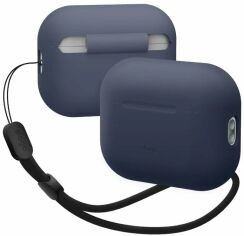 Акция на Чохол для навушників Elago Silicone Basic Case з Nylon Lanyard Jean Indigo (EAPP2SC-BA+ROSTR-JIN) для Apple AirPods Pro 2 от Y.UA