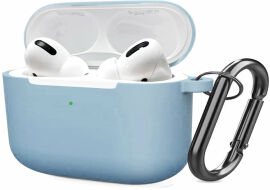 Акция на Чохол для навушників Tpu Case with Belt Light Blue for Apple AirPods Pro от Y.UA