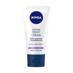 Акція на Заспокійливий нічний крем для обличчя NIVEA Soothing Night Cream 24h Moisture + Regeneration, 50 мл від Eva
