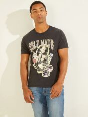 Акція на Футболка бавовняна довга чоловіча Guess 814727643 S Чорна від Rozetka