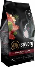 Акция на Сухой корм Savory для собак малых пород со свежим мясом индейки и ягнятиной, 3 кг (4820232630358) от Stylus