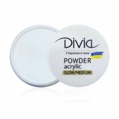 Акція на Акрилова пудра для нігтів Divia Acrylic Powder Slow/Medium, AS01 Clear, 8 г (Di1806) від Eva