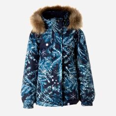Акция на Підліткова зимова куртка для дівчинки Huppa Alondra 18420030-34286 140 см Темно-синя от Rozetka
