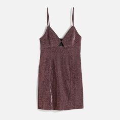 Акція на Сукня коротка літня жіноча H&M 1081902arl M Бордова від Rozetka