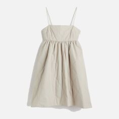 Акція на Сукня коротка літня жіноча H&M 1041228arl 36 Сіра з бежевим від Rozetka