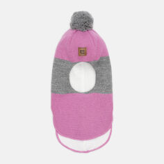 Акція на Дитяча зимова шапка-шолом в'язана з помпоном для дівчинки Lenne Mirvo 23581-182 50 см від Rozetka