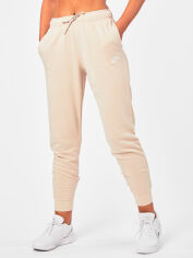 Акція на Спортивні штани на флісі жіночі Nike Club Fleece Pant DQ5191-126 S Tall Бежевий/Білий від Rozetka