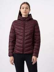 Акція на Куртка демісезонна коротка з капюшоном жіноча 4F Down Jacket F225 4FAW23TDJAF225-50S S Червона від Rozetka